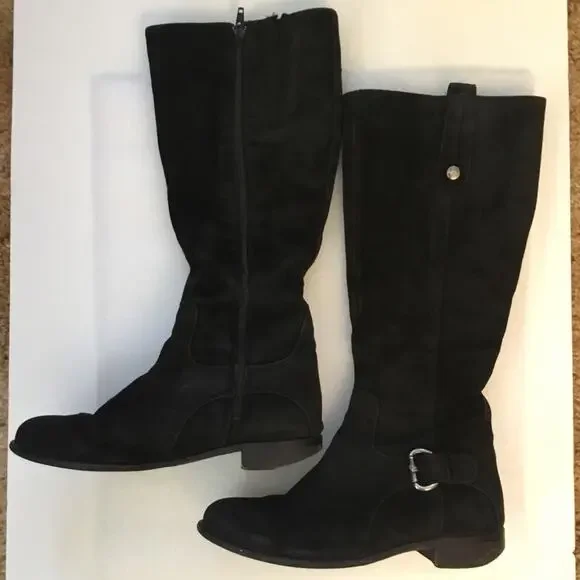 C la Canadienne Black Suede Boots - Picture 4 of 9